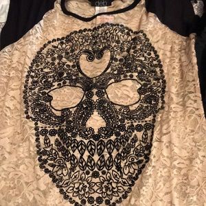 short sleeve skull shirt